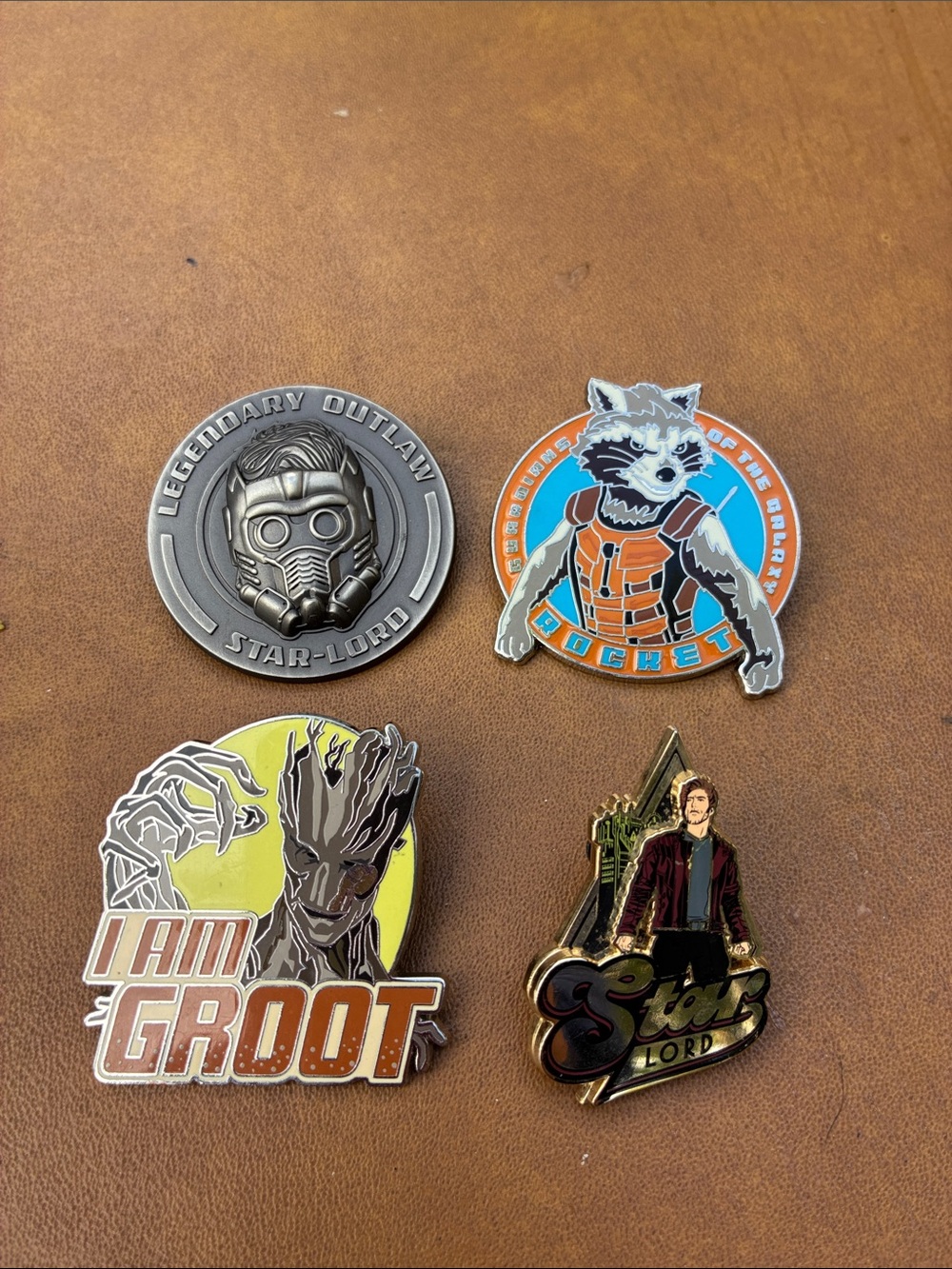 Guardians Of The Galaxy Disney Marvel 4 Pins Sold As Is